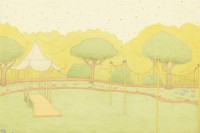 Park background painting drawing backgrounds. AI generated Image by rawpixel.