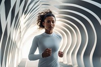 Female wearing workout outfit running jogging adult. AI generated Image by rawpixel.