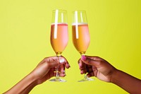 Champagne bottle drink drinking holding. AI generated Image by rawpixel.