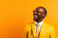 African man with pop color glasses yellow adult happy. AI generated Image by rawpixel.
