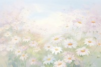 Painting of daisy border backgrounds outdoors blossom. 