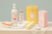 Medicine container painting bottle pill. AI generated Image by rawpixel.