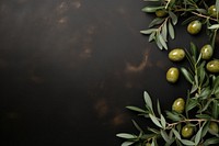 Olive branch with green olives plant food leaf. AI generated Image by rawpixel.