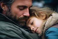 Young girl a sleep photography portrait hugging. AI generated Image by rawpixel.