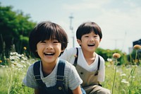 Asian children having fun in the park photography laughing portrait. AI generated Image by rawpixel.