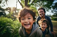Cute asian children playing in the park photography laughing portrait. AI generated Image by rawpixel.
