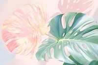 Monstera backgrounds drawing flower. AI generated Image by rawpixel.