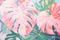 Monstera backgrounds painting plant. AI generated Image by rawpixel.