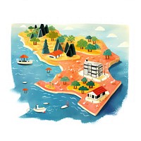 Japan map painting outdoors land. AI generated Image by rawpixel.