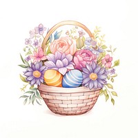 Easter egg basket drawing flower plant. AI generated Image by rawpixel.