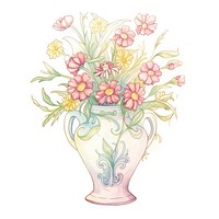 Flower vase painting pattern drawing. AI generated Image by rawpixel.