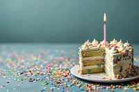 Birthday cake sprinkles dessert food. AI generated Image by rawpixel.