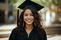 Latin girl on her high school graduation day student portrait smile. AI generated Image by rawpixel.