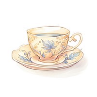 Tea cup porcelain drawing saucer. AI generated Image by rawpixel.