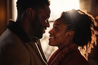 Black couple looking at each other portrait adult photo. AI generated Image by rawpixel.
