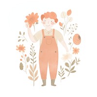 Florist character pattern drawing sketch. AI generated Image by rawpixel.