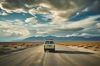 Advanture road trip outdoors horizon vehicle. AI generated Image by rawpixel.