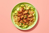 Egg noodles food meal meat. AI generated Image by rawpixel.