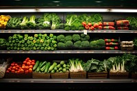Healthy food supermarket vegetable shelf. AI generated Image by rawpixel.