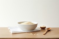Oatmeal spoon bowl food. AI generated Image by rawpixel.