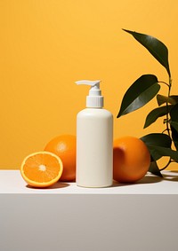 Pain relief product grapefruit bottle plant. AI generated Image by rawpixel.
