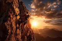 Rock Climbing climbing sports recreation. AI generated Image by rawpixel.