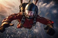 Skydiving adventure helmet exhilaration. AI generated Image by rawpixel.