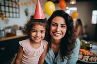 Young girl and mom party birthday portrait. AI generated Image by rawpixel.