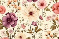 Seamless pattern with flowers and leaves backgrounds plant art. AI generated Image by rawpixel.