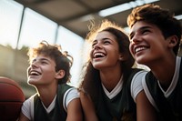 Basketball team cheerful laughing sports. AI generated Image by rawpixel.