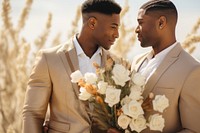 Lgbtq wedding flower adult men. AI generated Image by rawpixel.