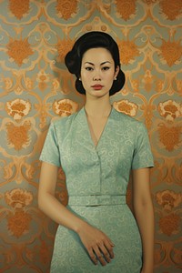Thai woman portrait fashion pattern. AI generated Image by rawpixel.