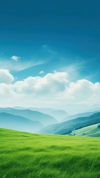 Mountain meadow nature landscape grassland. AI generated Image by rawpixel.