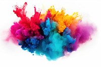 Colorful powder explosion backgrounds white background creativity. AI generated Image by rawpixel.