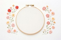 Little wedding flower circle border embroidery pattern textile. AI generated Image by rawpixel.