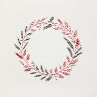 Little Christmas wreath embroidery pattern christmas. AI generated Image by rawpixel.