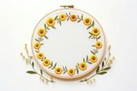 Little sunflowers circle border embroidery pattern textile. AI generated Image by rawpixel.