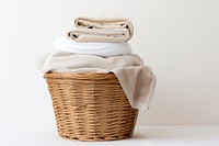 Laundry basket laundry linen white. AI generated Image by rawpixel.