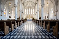 Clean church interior architecture building worship. AI generated Image by rawpixel.