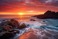 Sea landscape dawn outdoors horizon. AI generated Image by rawpixel.