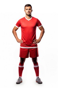 Soccer player standing t-shirt adult. 