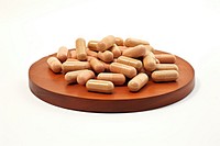 Tablet medicine pill white background ingredient. 