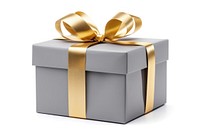 Gift box ribbon gold white background. AI generated Image by rawpixel.