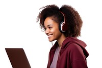 African american student headphones portrait headset. AI generated Image by rawpixel.