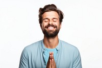 Happy smiling man relaxation meditating laughing. AI generated Image by rawpixel.
