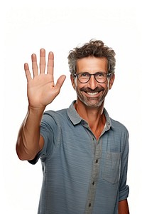 British american man smile hand portrait. AI generated Image by rawpixel.