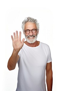 British man hand portrait glasses. AI generated Image by rawpixel.