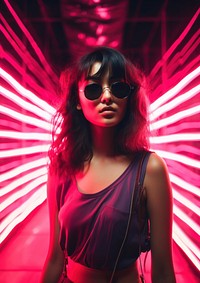 Thai girl portrait photography sunglasses. AI generated Image by rawpixel.