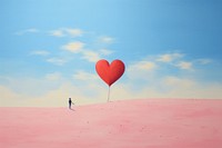 Heart landscape balloon tranquility. AI generated Image by rawpixel.