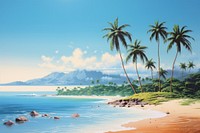 Tropical beach landscape outdoors. AI generated Image by rawpixel.